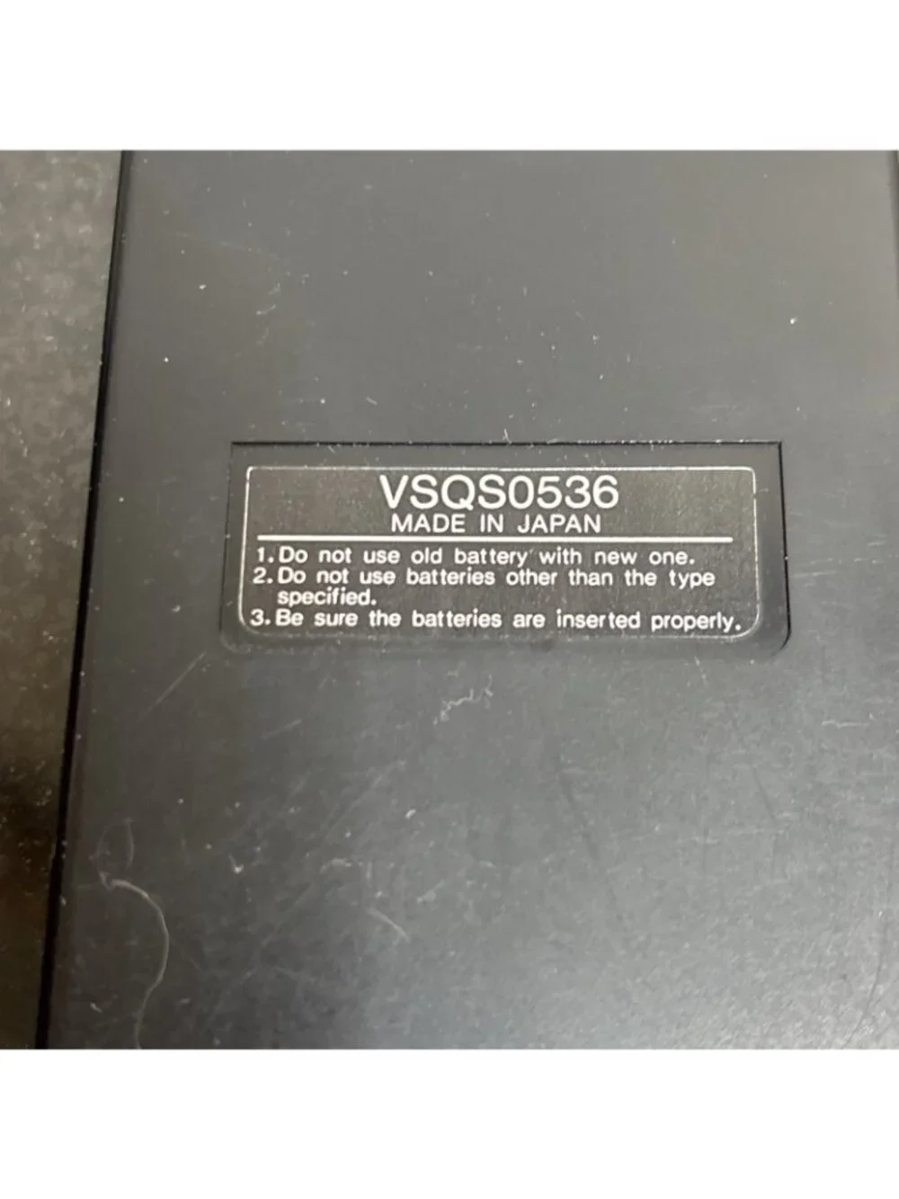 Panasonic vsqs0536 Remote Control VCR TV Japan Genuine Tested P17 Black w Cover